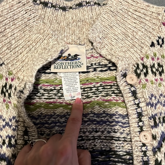 Multicolor Patterned Cardigan knit wool - Picture 6 of 12